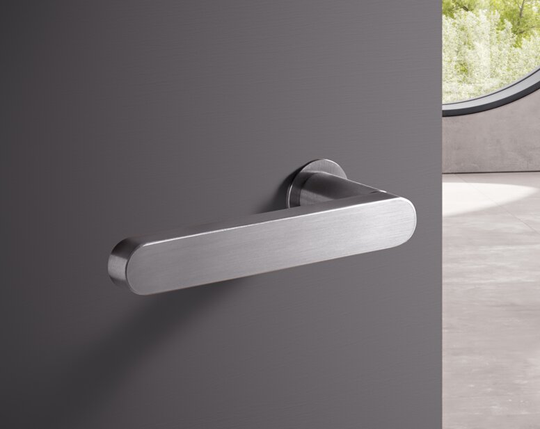 HEWI Türdrücker Edelstahl matt geschliffen Minimalistischer Türdrücker aus Edelstahl matt geschliffen