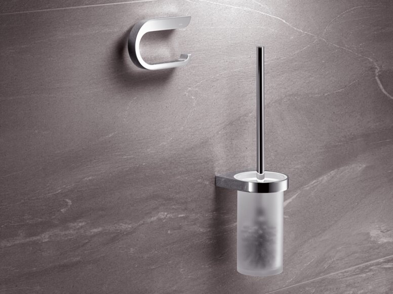 Toilet roll holder and toilet brush holder