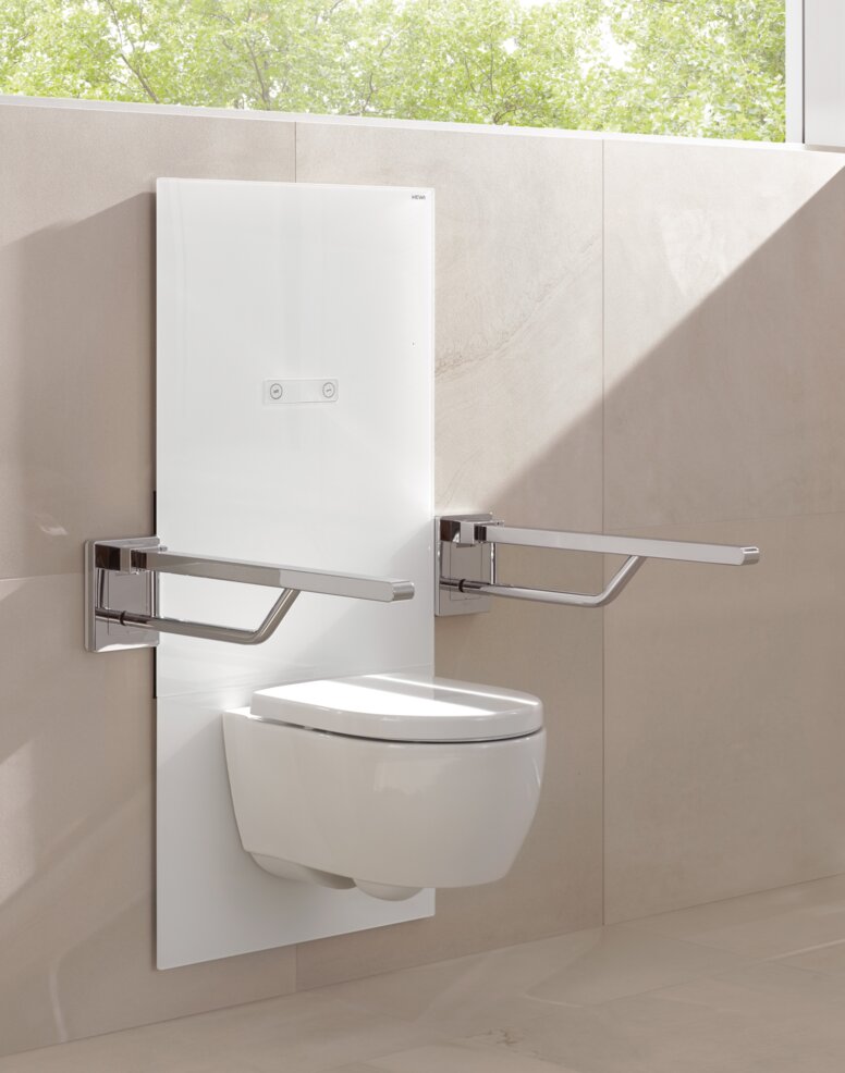 HEWI WC-Modul s50 Höhenverstellbares WC-Modul mit Stützklappgriff