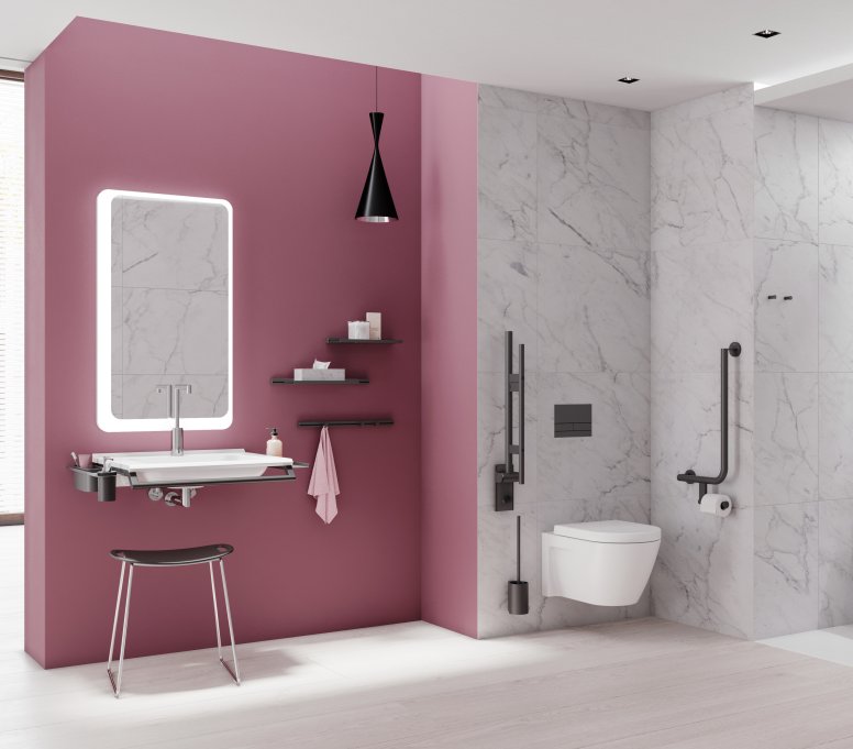 HEWI Bathroom System 900 Barrier-free hotel room