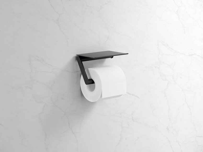 HEWI WC paper holder in black Toilet roll holder in the colour black