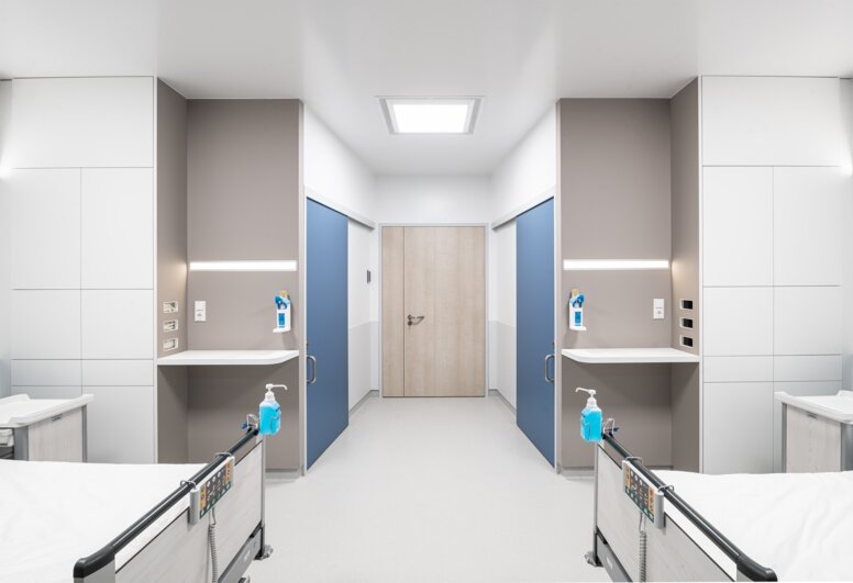 Hospital room with two beds