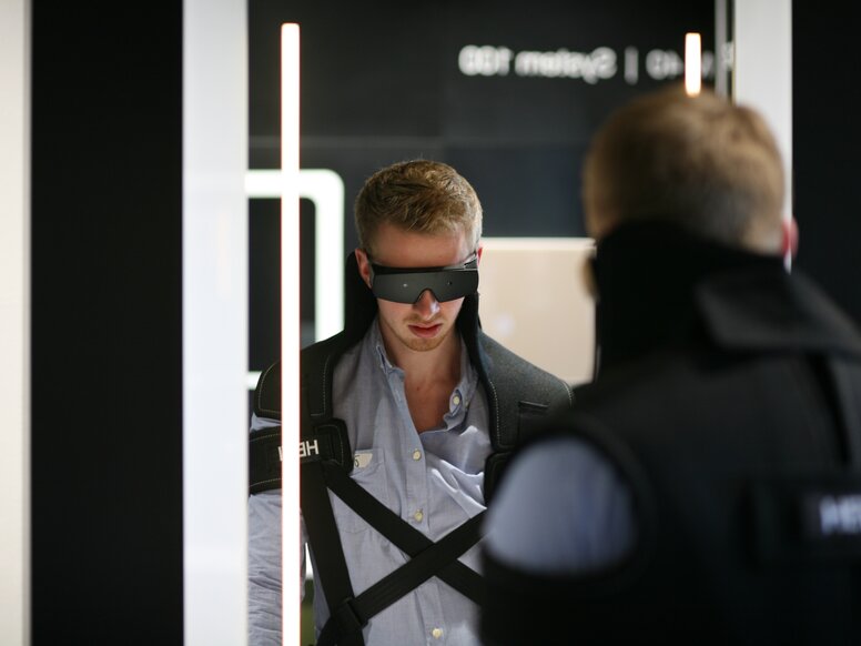 HEWI Innovation Challenge Participants in the Innovation Challenge with a motion-restricting and self-restricting age suit