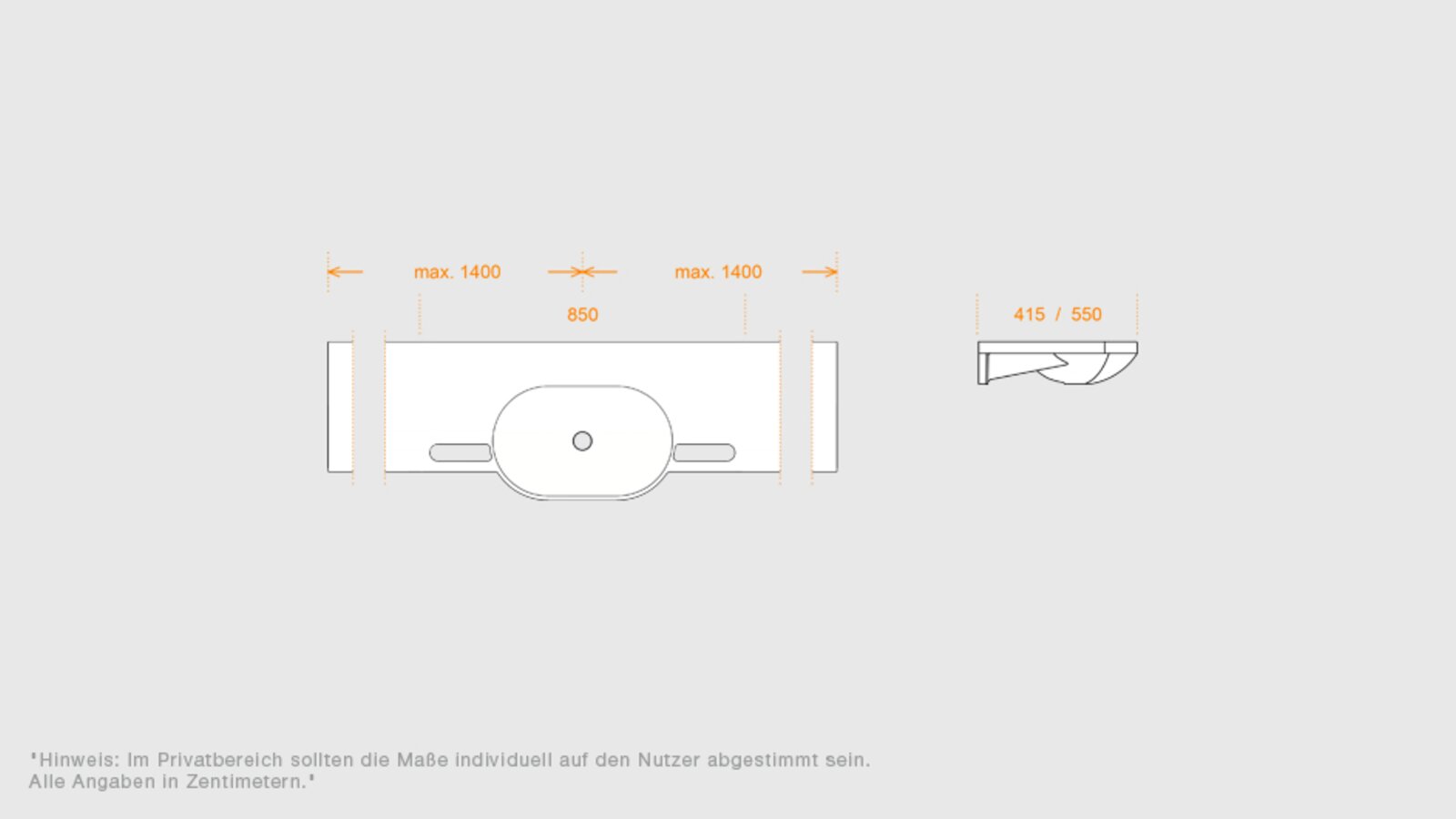 HEWI Planungshilfe - Waschtisch Planungshilfe für den Waschtisch