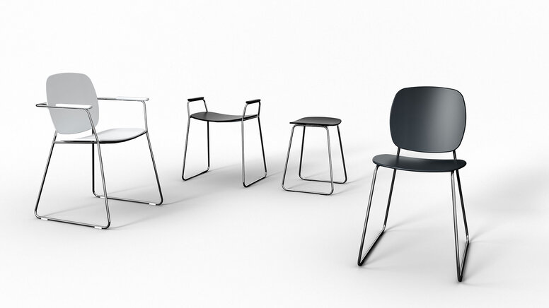 HEWI barrierefreie Sitzfamilie Barrierefreie Sitzfamilie: Duschhocker mit und einmal ohne seitlichen Stützgriffen, Badstuhl mit und einmal  ohne Armlehnen