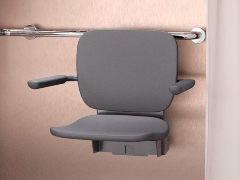 Barrierefreies Pflegebad HEWI Liftsystem Anthrazit matt Barrierefreies Pflegebad mit Waschplatz, Duschbereich und WC