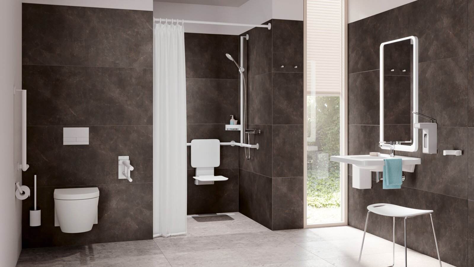 HEWI Badezimmer System 900 Barrierefreies Badezimmer in System 900