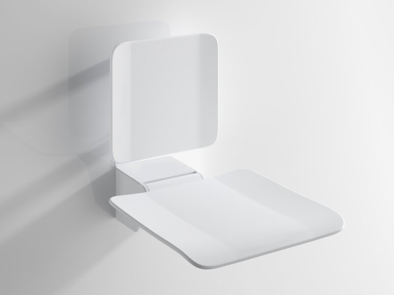 HEWI folding shower seat Shower seat in the colour white