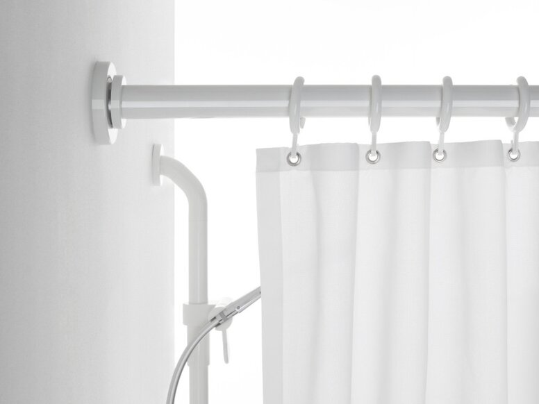 HEWI suicide-preventing shower rail and shower curtain Suicide-preventing shower rail and shower curtain