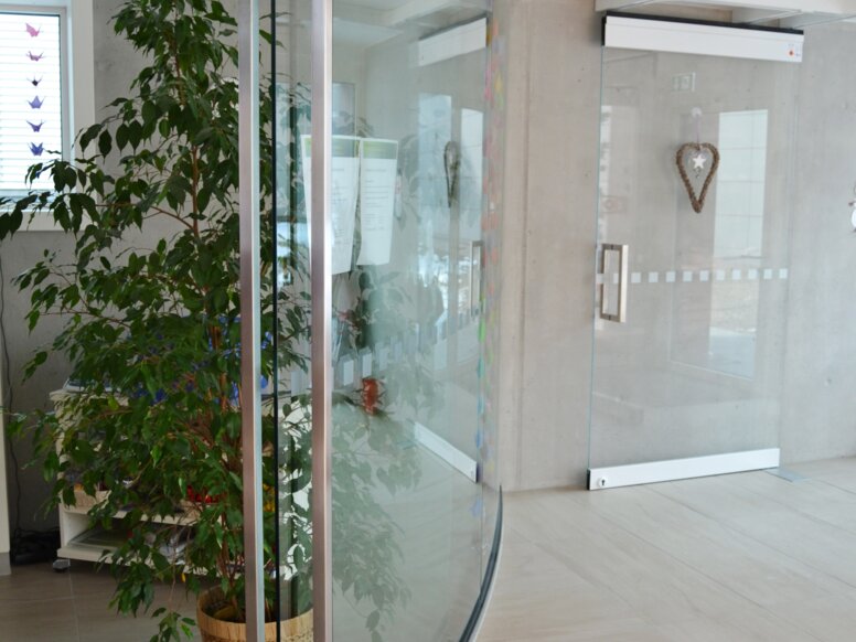 Ronald McDonald House Glass door with handles