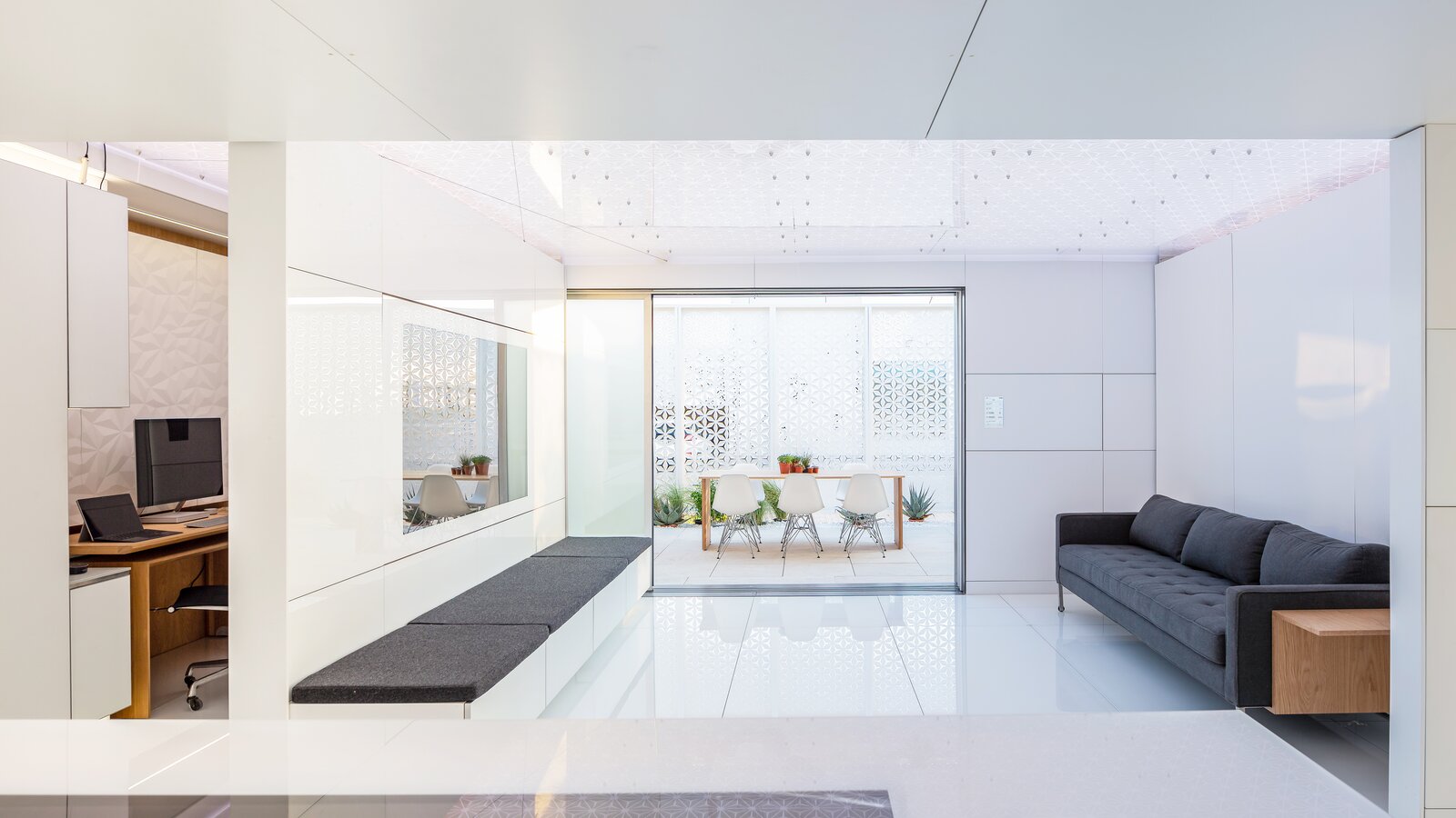 Futurehouse in Dubai Living room with view into the office room